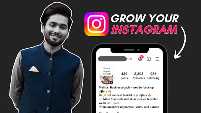 Gig Preview - Do instagram marketing and grow your instagram organically