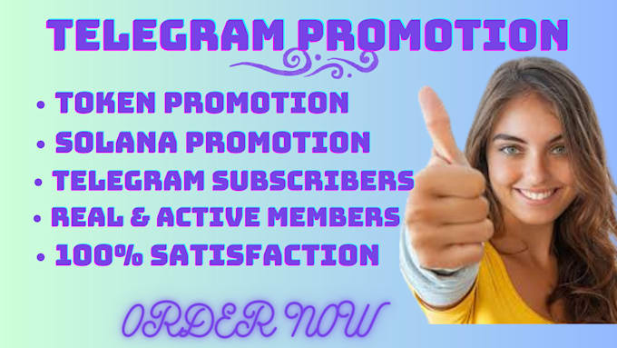 Gig Preview - Do telegram promotion, solana memecoin ico, to get telegram subscribers