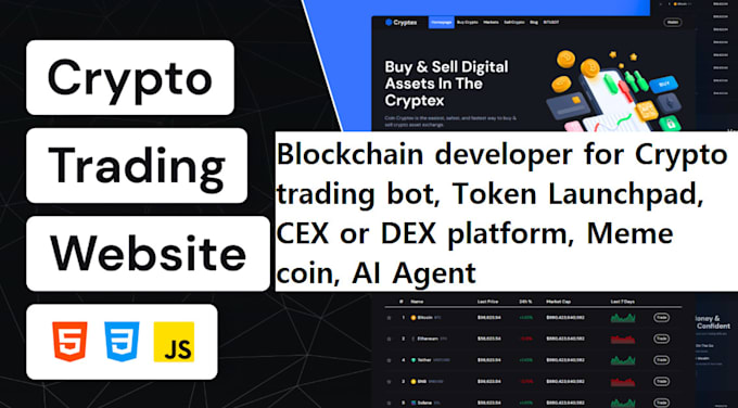 Gig Preview - Be blockchain developer for crypto trading bot, dex or cex platform, ai agents