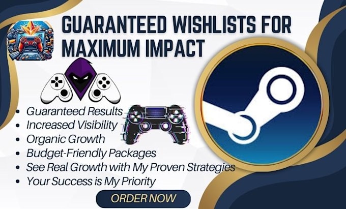 Gig Preview - Guarantee steam game wishlist to increase your steam game visibilities and views