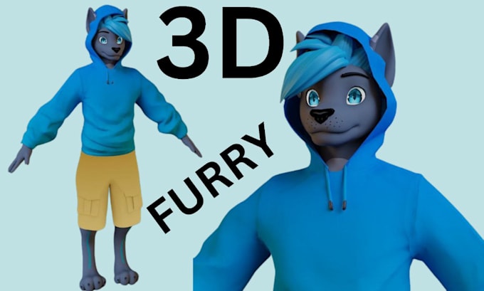 Gig Preview - Custom vrchat avatar furry avatar 3d vtuber model vrm vr character vrc avatar