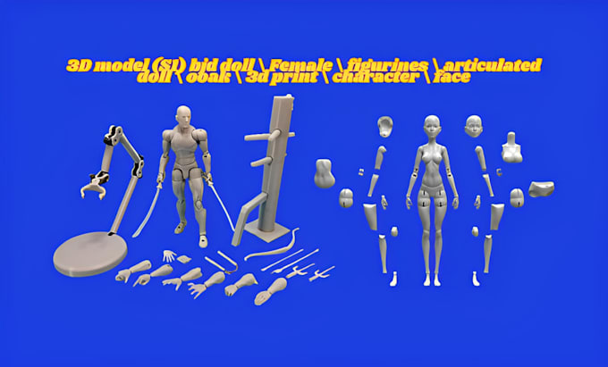 Gig Preview - Create articulated animal figure custom 3d action figure for 3d printing stl