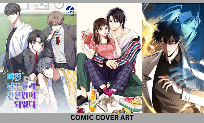 Gig Preview - Draw anime manga comic cover art light novel cover design for webtoon webcomic