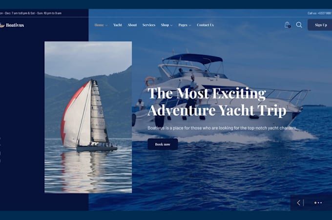 Gig Preview - Design yatch boat website boat rental listing landing page cruise ship website