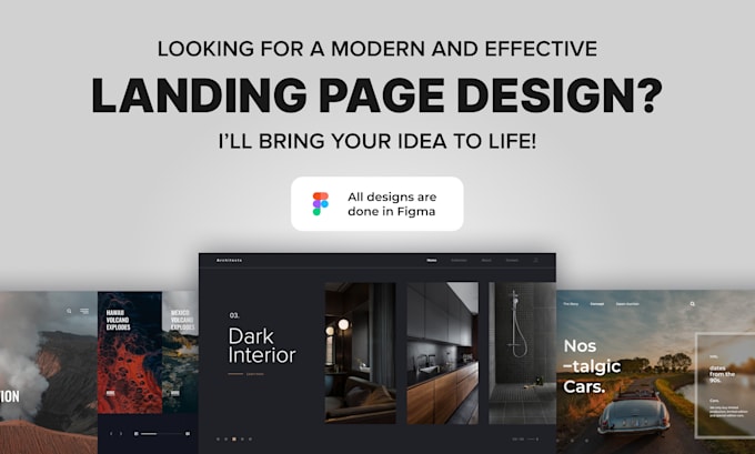 Gig Preview - Create a unique and responsive landing page design using figma