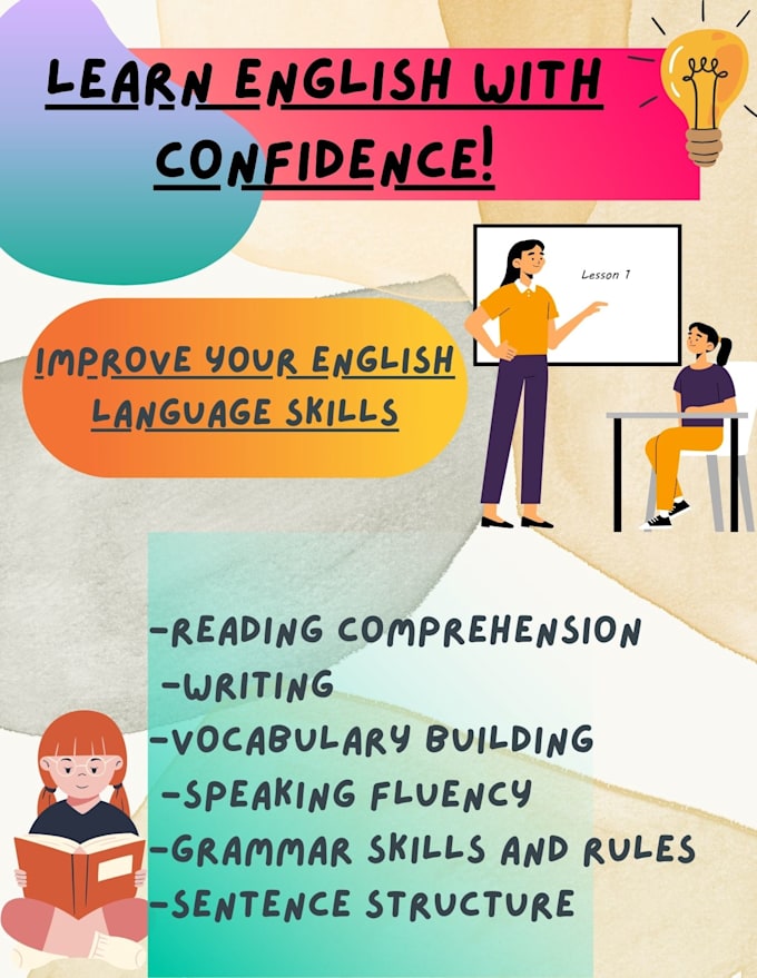 Gig Preview - Be expert english tutor grammar, writing, speaking, reading and more