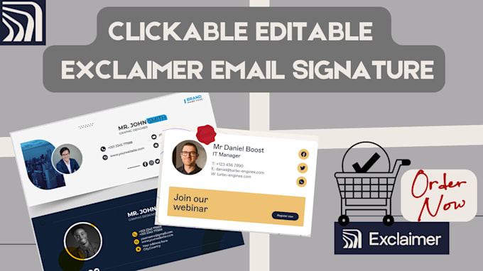 Gig Preview - Do professional clickable editable email signature, exclaimer and html signature