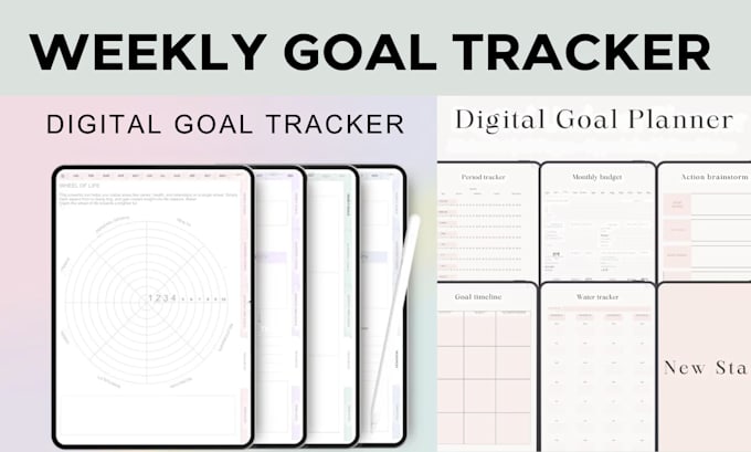 Gig Preview - Do custom weekly goal trackers,2025 journals, calendar design, planners