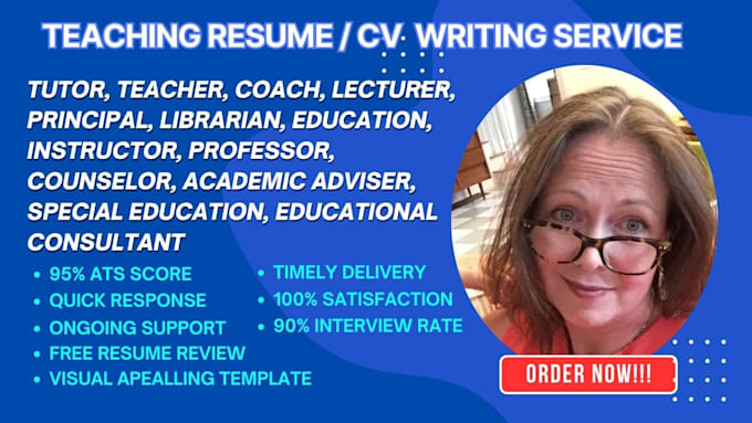 Gig Preview - Do a professional ats standard resume for an adjunct, professor, teacher resume