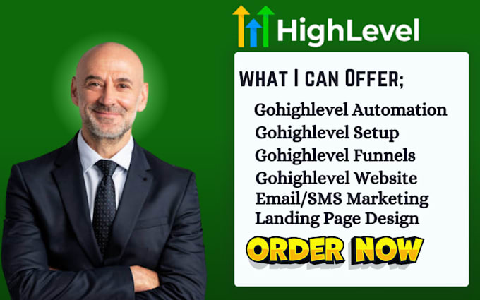 Gig Preview - Setup go high level workflow automation ghl landing page ghl automation