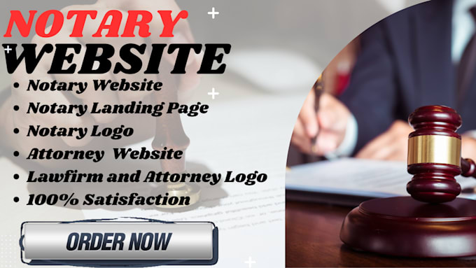 Gig Preview - Create a stunning notary website, landing page, and a free logo