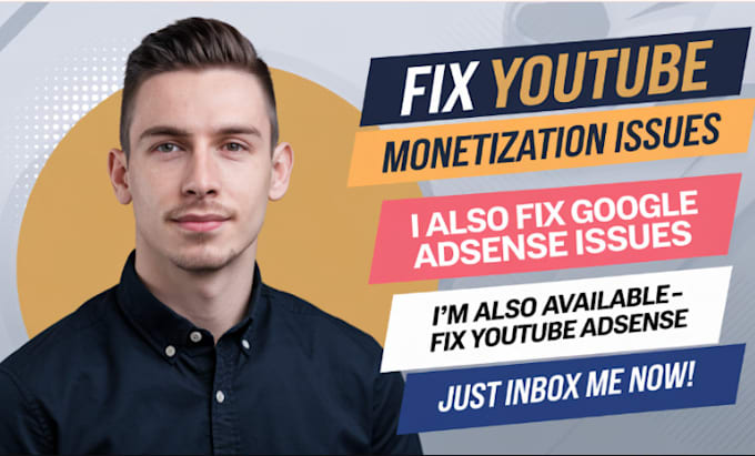 Gig Preview - Fix youtube adsense resolve google adsense issues and monetization issues