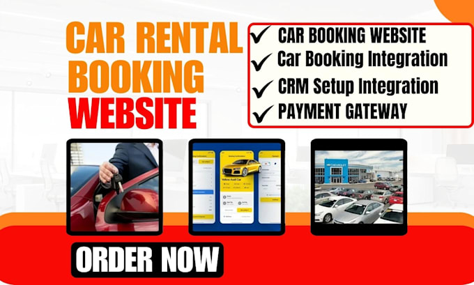 Gig Preview - Design car rental website car booking rental car dealership landing page crm