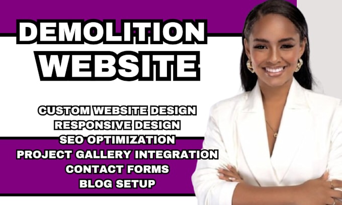 Gig Preview - Demolition business website project gallery service listing integration