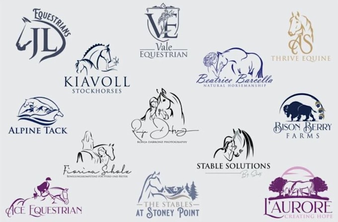 Gig Preview - Make logo for horse farm dog animal pet equestrian