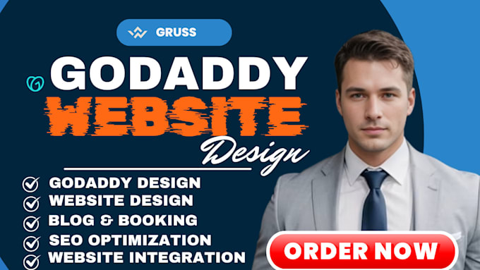 Gig Preview - Design godaddy website, godaddy website redesign, develop godaddy website design