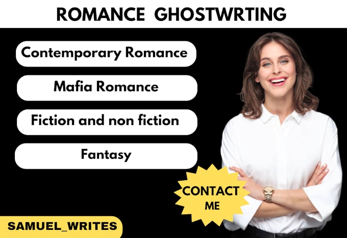 Gig Preview - Romance novel ghostwriting fantasy fiction novel ebook ghost writer amazon kdp