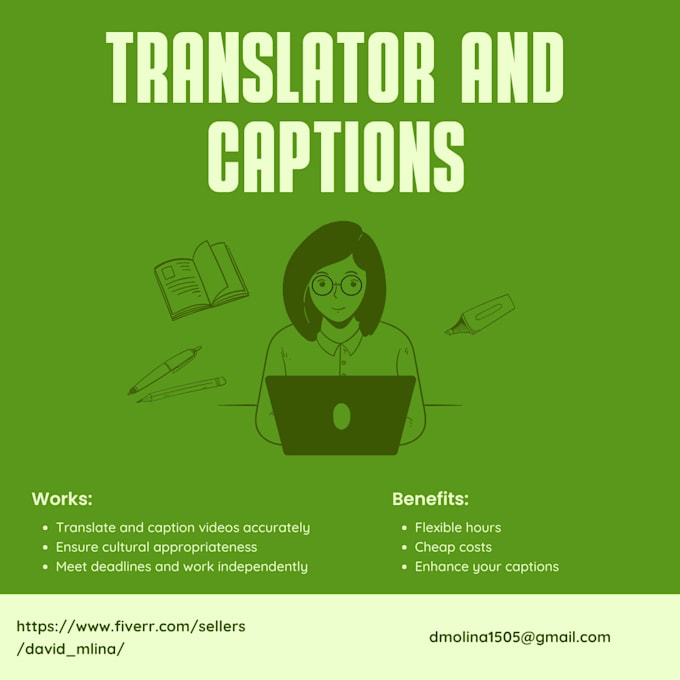 Bestseller - caption videos in english or spanish, translations too