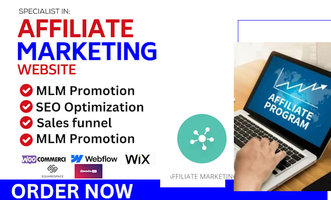 Gig Preview - Design affiliate marketing mlm promotion sales funnel clickbank pretty website