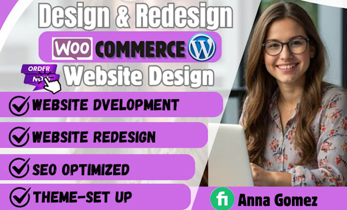 Gig Preview - Woocommerce wordpress website design, redesign woocommerce online store