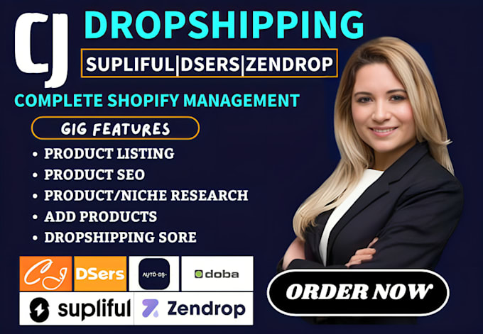 Gig Preview - Add product to shopify store via dsers supliful spocket zendrop cj dropshipping