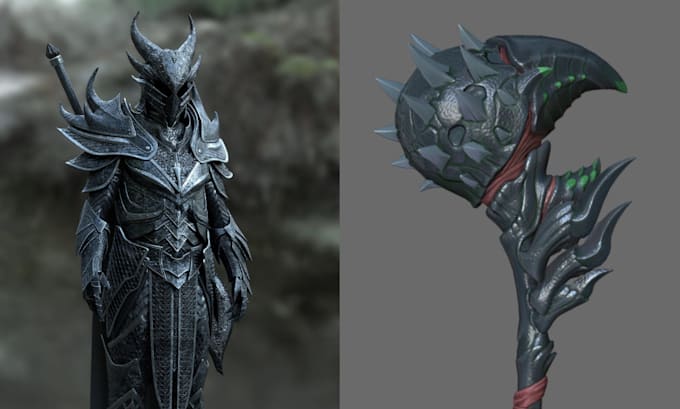 Gig Preview - Create skyrim mod asset skyrim weapon mod skyrim model and armor 3d game assets