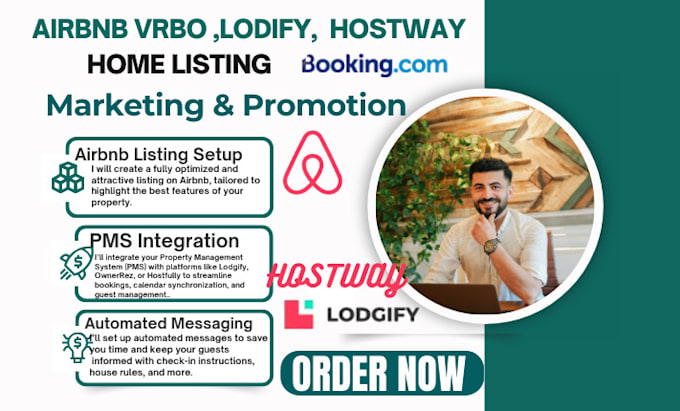 Gig Preview - Setup listing on airbnb, lodgify, guesty, vrbo, hospitable, ownerrez, hostaway