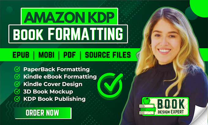 Gig Preview - Do ebook formatting kdp paperback book formatting for amazon kdp book publishing