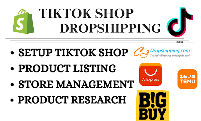 Gig Preview - Do tiktok shopify dropshipping tiktok listing with winning products research