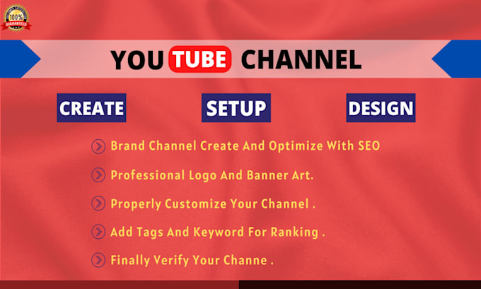 Gig Preview - Create and setup youtube channel with logo banner intro y0 utube optimization