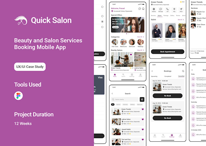 Gig Preview - Build salon booking app beauty salon app spa app barber app