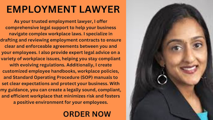 Gig Preview - Be your employment lawyer for contracts, advice,handbooks, policies, sop manual