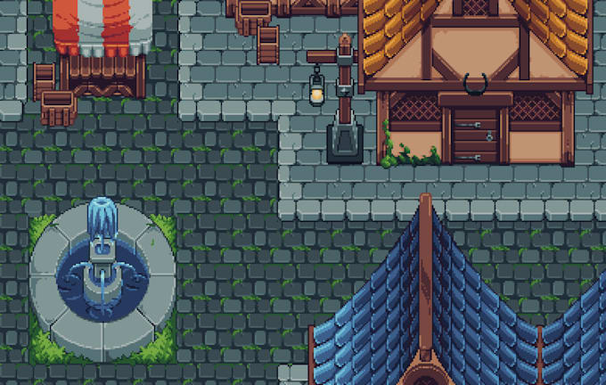 Gig Preview - Make pixel art game, game assets rpg games tiles sets