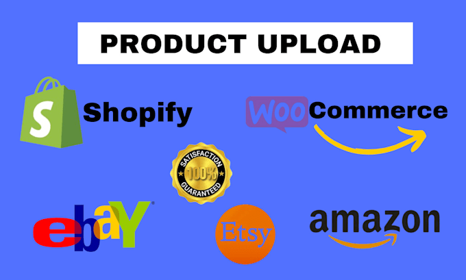 Gig Preview - Add upload products listing to shopify woocomerce esty ebay amazon store