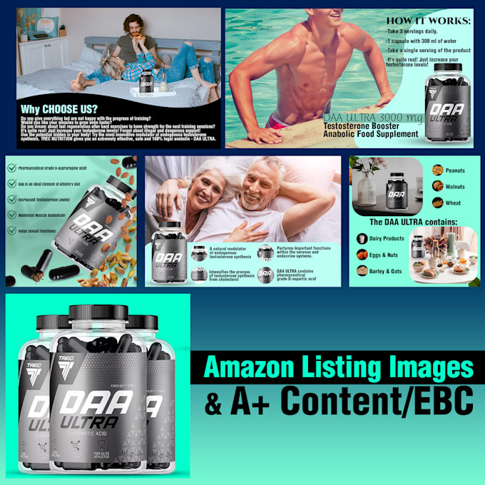 Gig Preview - Design stunning amazon listing pictures, amazon product infographics