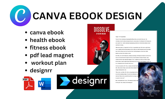 Gig Preview - Design canva ebook, health, fitness ebook pdf lead magnet workout plan designrr