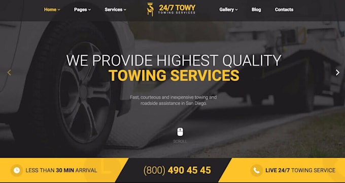 Gig Preview - Design towing service website courier logistics transportation trucking website