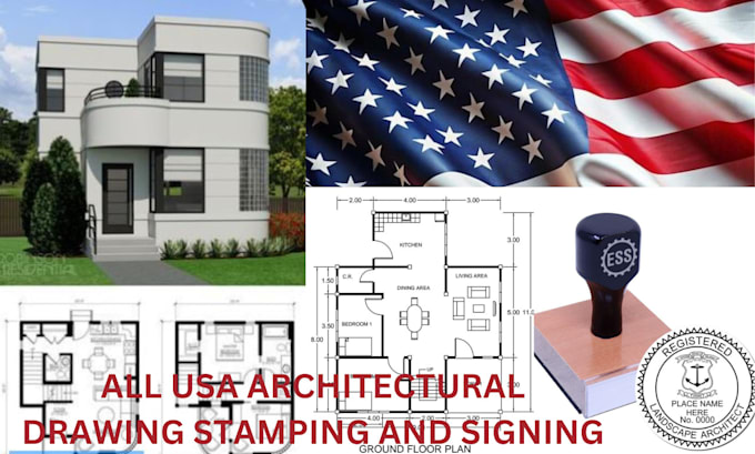 Gig Preview - Stamp and seal your architectural drawing floor plan city permit and site plan