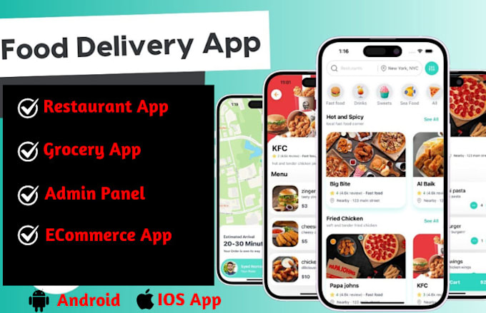 Gig Preview - Build restaurant food delivery app grocery ecommerce fashion retail app