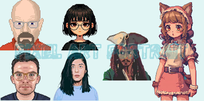 Gig Preview - Create pixel portrait pixel character pixel art portrait pixel vtuber pixel art