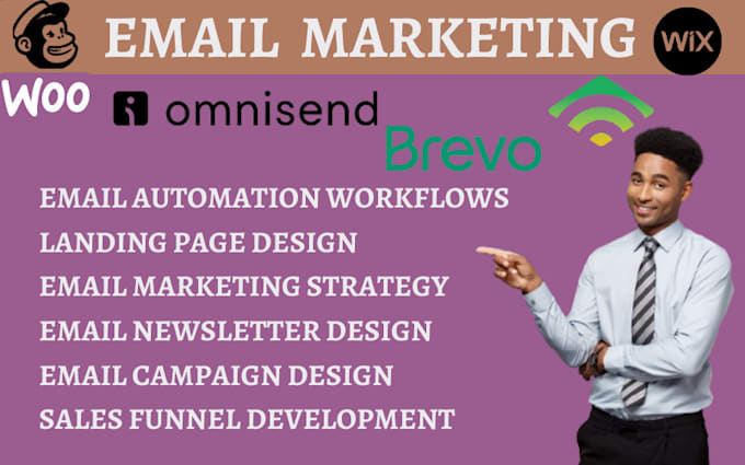 Gig Preview - Design omnisend email marketing automation flow omnisend landing page campaign