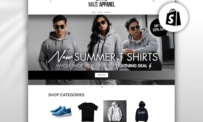 Gig Preview - Do shopify clothing store fashion streetwear boutique apparel dropshipping store