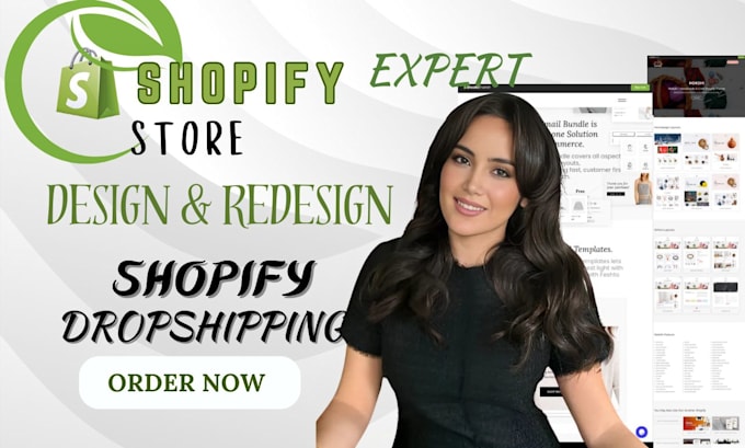 Gig Preview - Shopify website design shopify website redesign shopify dropshipping store