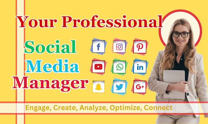 Gig Preview - Your social media manager and professional graphic designer