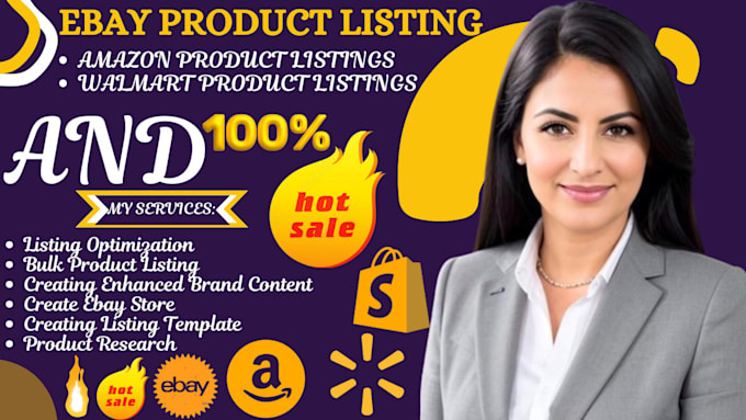 Gig Preview - Create successful high converting product listings for ebay, amazon, and walmart