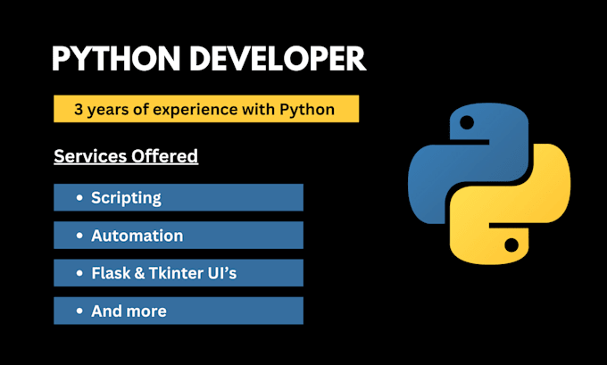 Gig Preview - Be your python developer for scripts and automation tasks