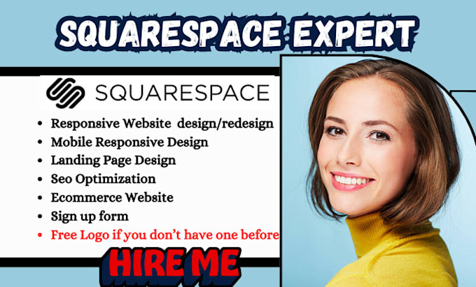 Gig Preview - Squarespace website squarespace booking link store seo squareup printful webnode