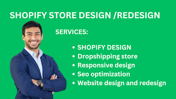 Gig Preview - Create and redesign stunning shopify store shopify dropshipping store and setup