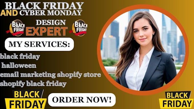 Gig Preview - Black friday flyers klaviyoshopify cyber monday klaviyo sales email campaign