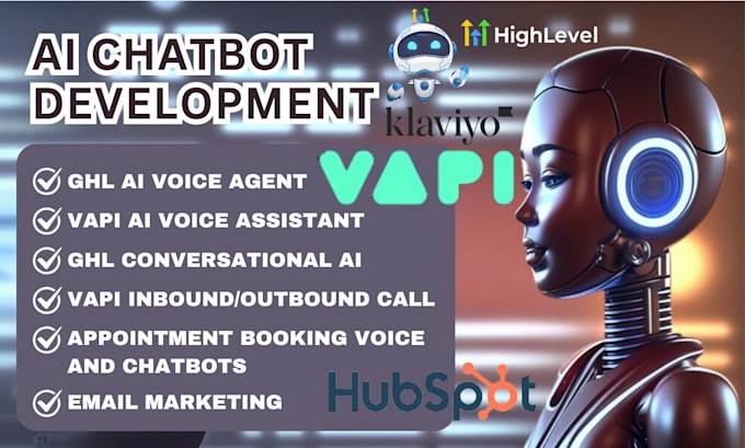 Gig Preview - Setup gohighlevel hubspot vapi ai chatbot ghl voice ai agent integration klaviyo